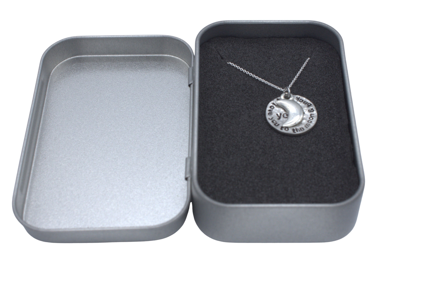 10th Anniversary 100% Pure Tin Moon Necklace
