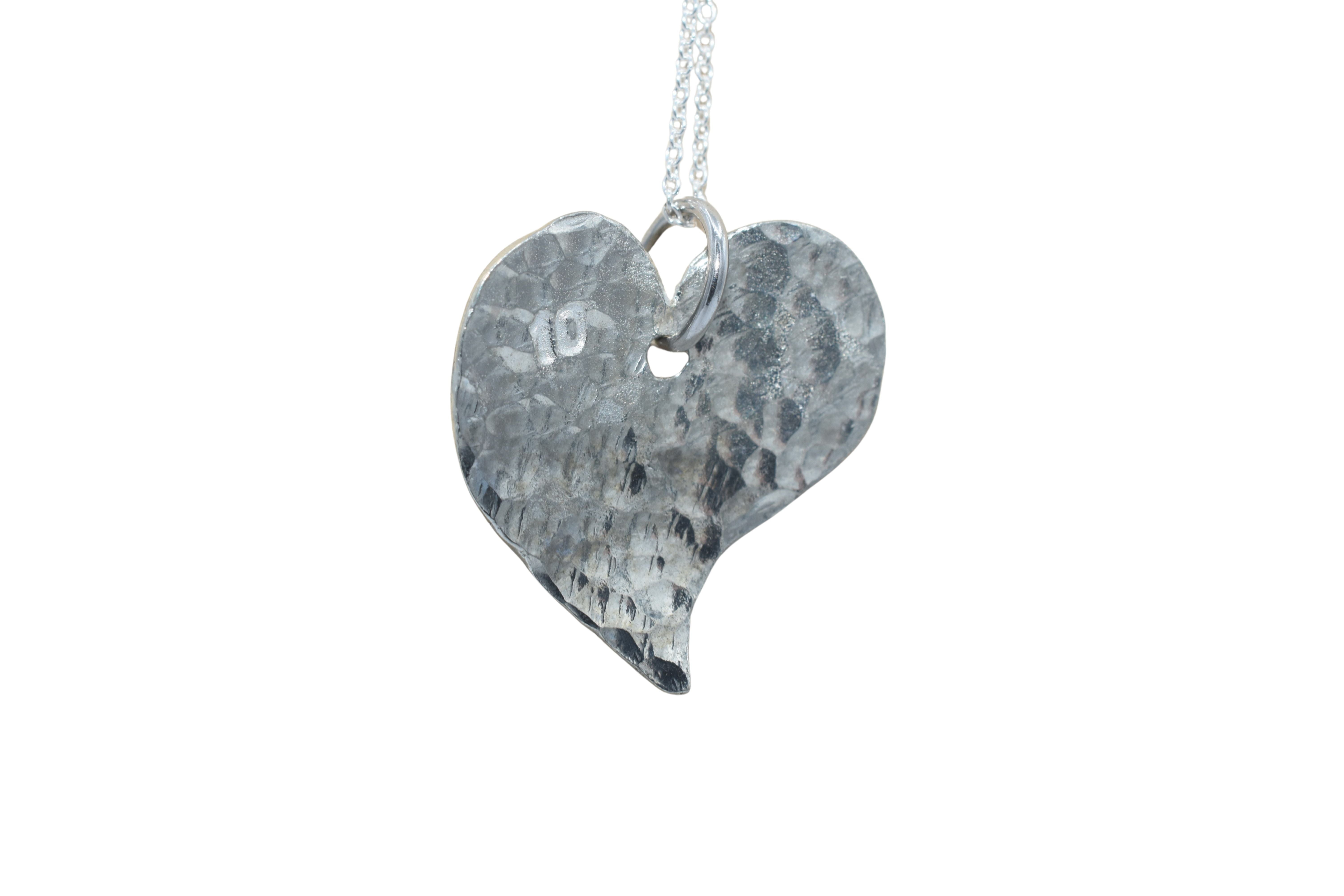 10th Anniversary 100% Pure Tin Off Shape Heart Necklace – Tin Gifts