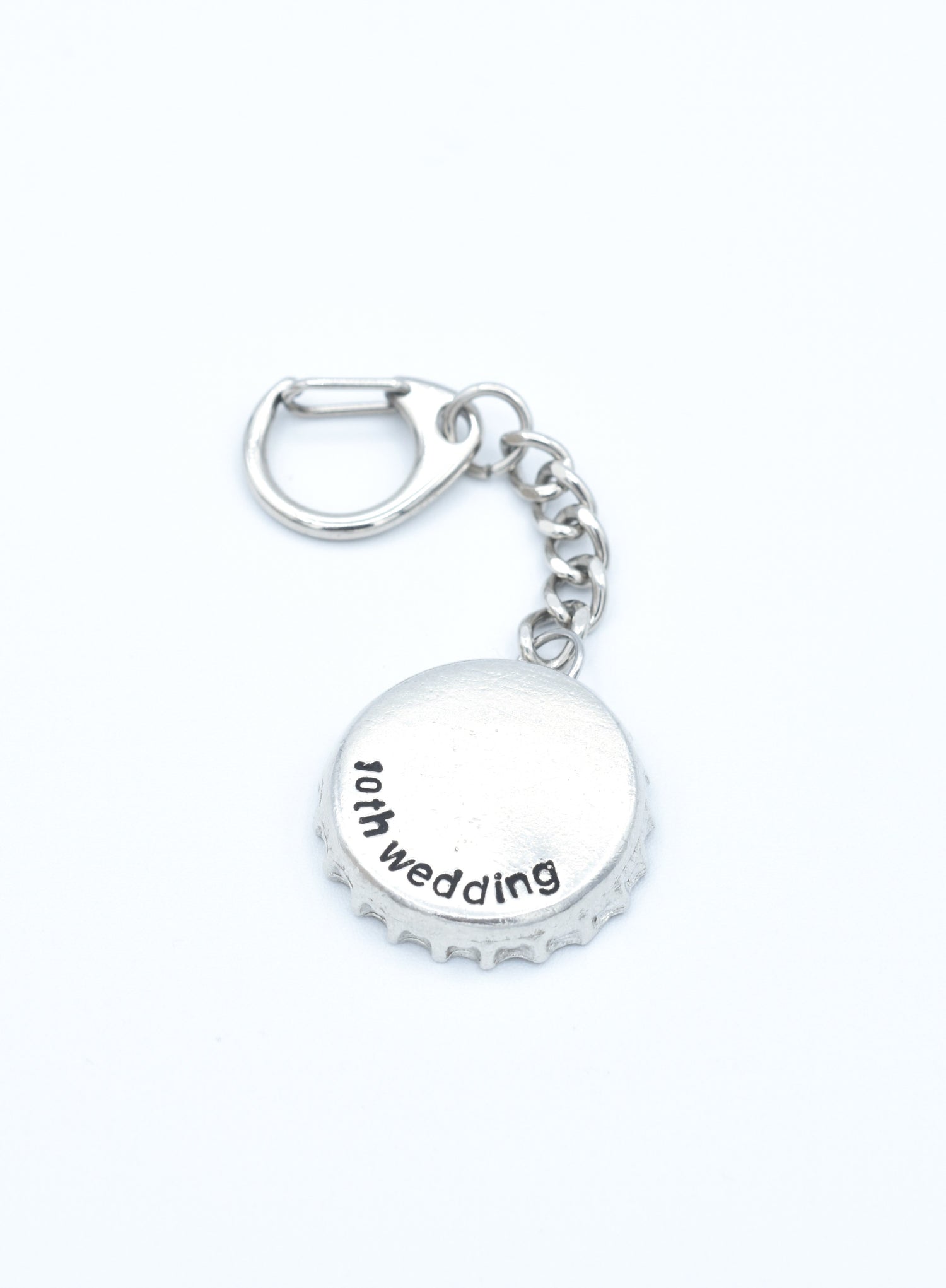 10th Anniversary Tin Bottle Cap Keyring