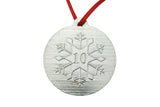 10th Christmas Snowflake Metal Decoration - 10th Anniversary Idea