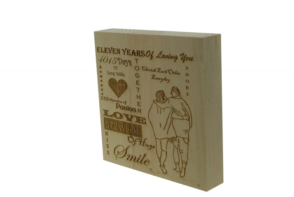 11 Years of Loving You Wooden Block