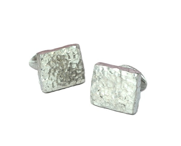 Tin Square Beaten Cufflinks