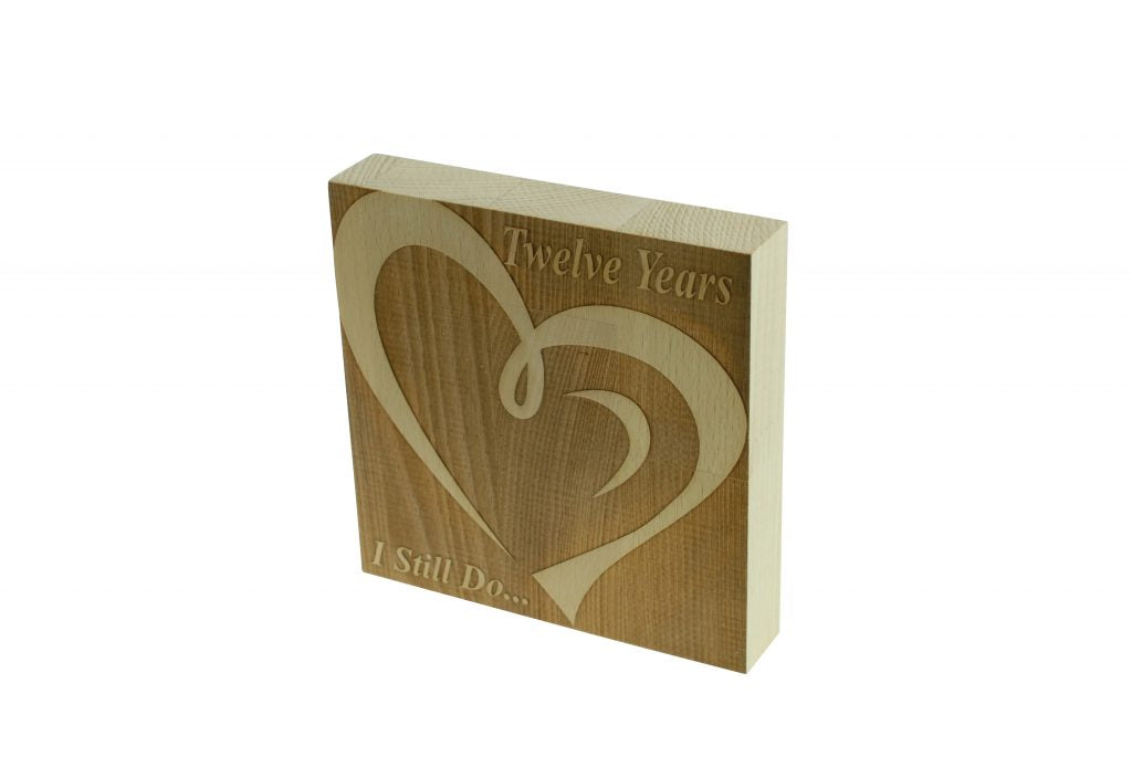 12 Year Anniversary I Still Do - Dark Beech Block
