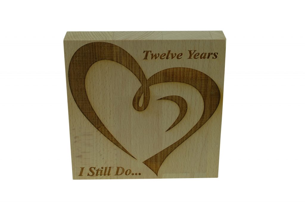 12 Year Anniversary I Still Do - Light Beech Block