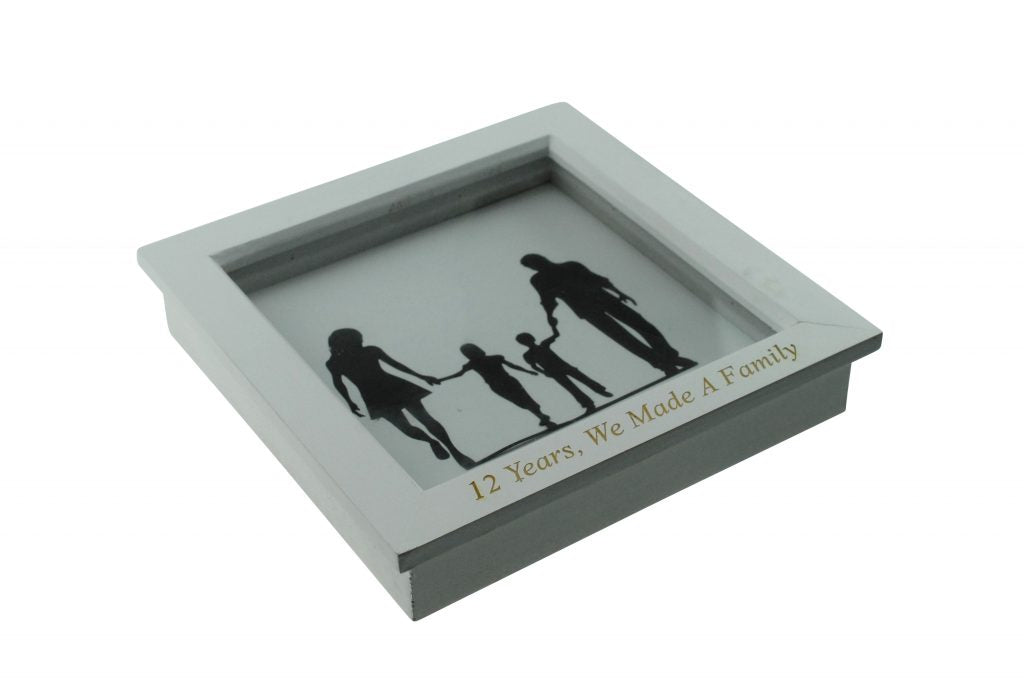 12 Years We Made A Family White Wooden Frame