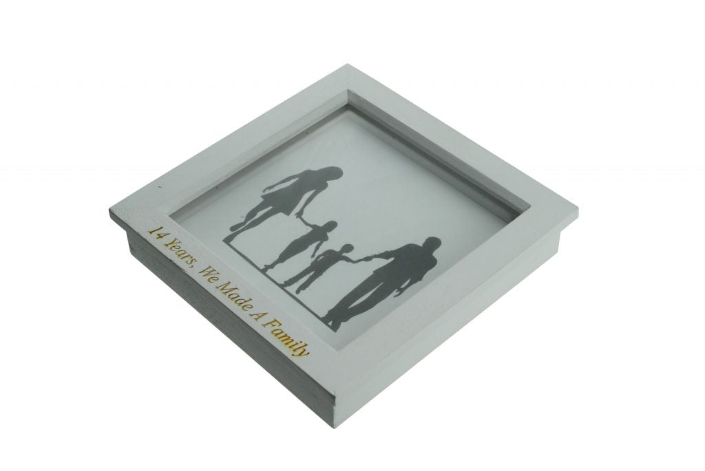 14 Years We Made A Family White Wooden Frame