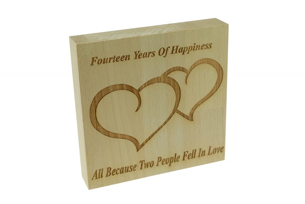 14 Years of Happiness Beech Block