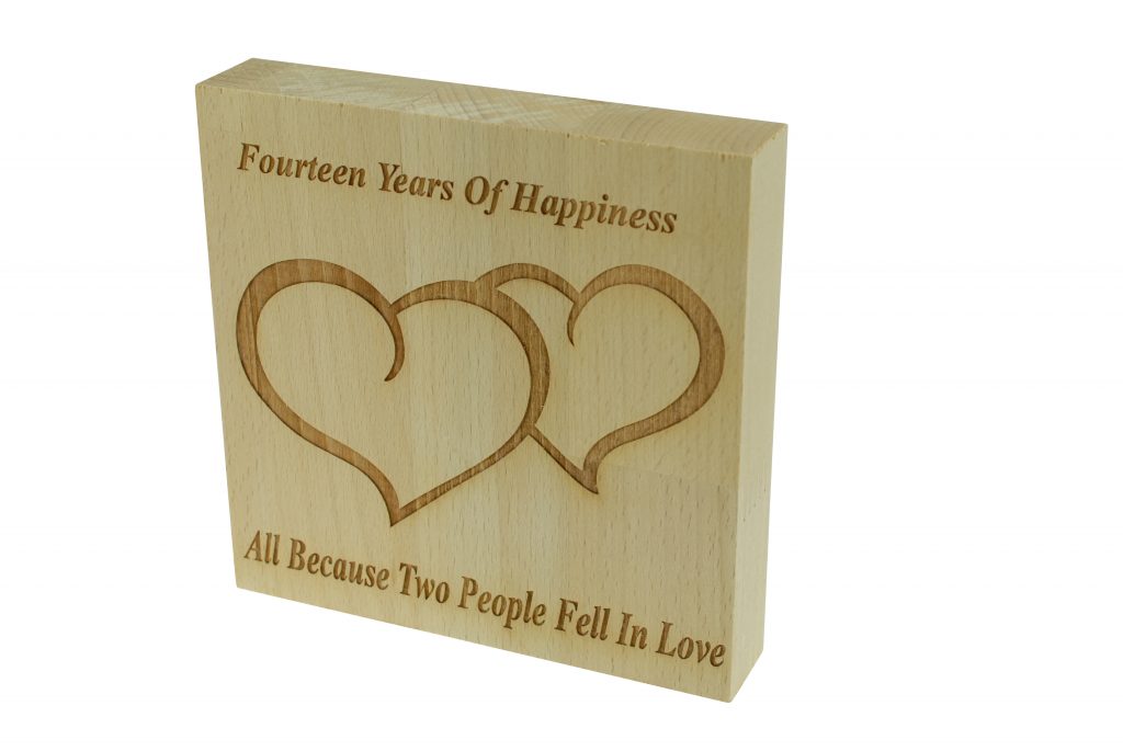 14 Years of Happiness Beech Block
