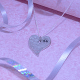 14th Anniversary Off Shape Heart Necklace