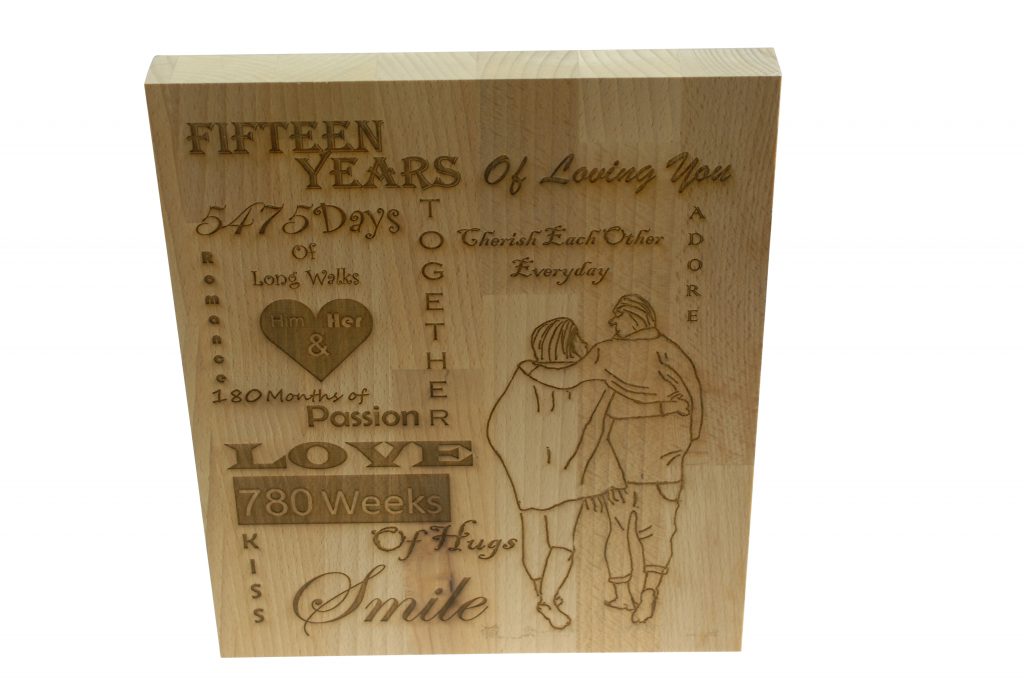 15 Years of Loving You Wooden Block
