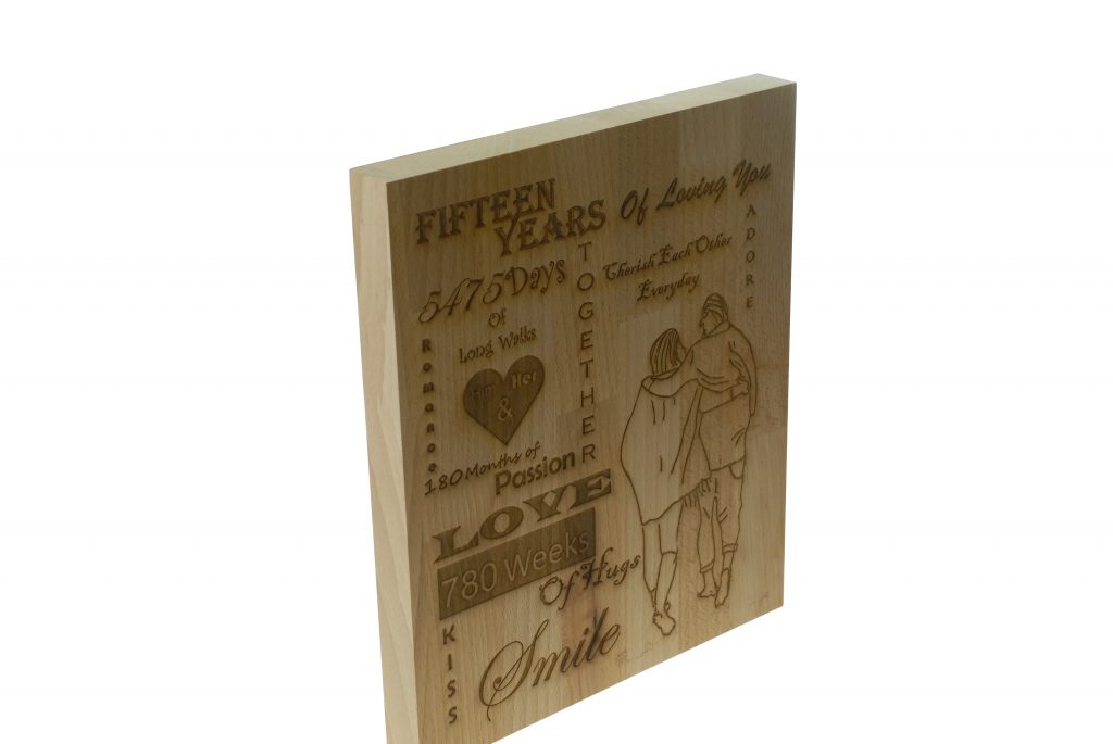 15 Years of Loving You Wooden Block