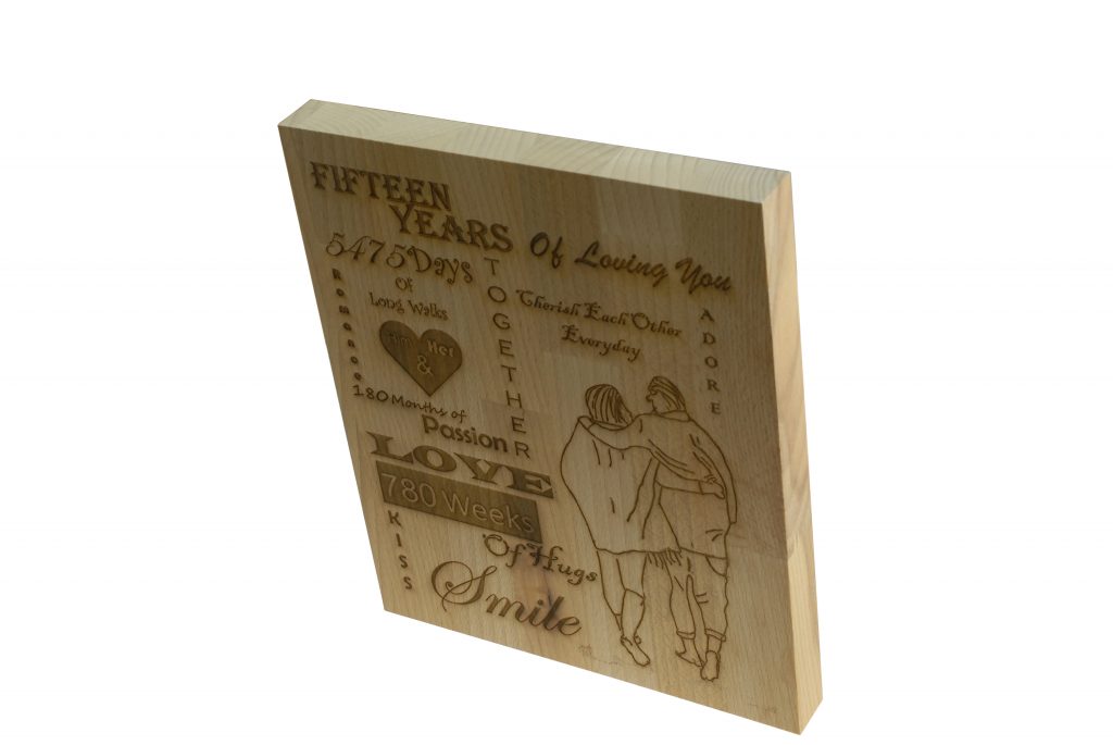 15 Years of Loving You Wooden Block