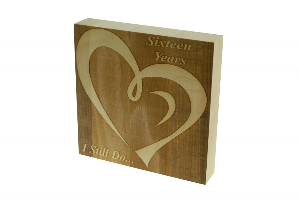 16 Year Anniversary I Still Do - Dark Beech Block