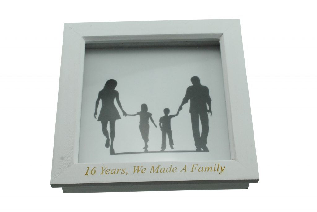 16 Years We Made A Family White Wooden Frame