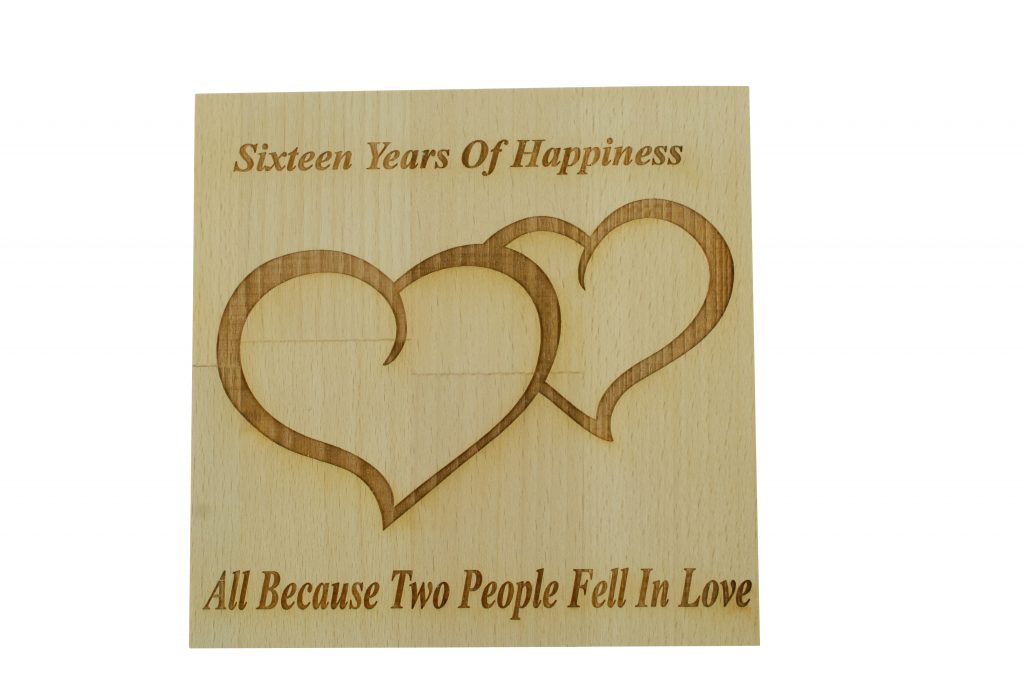 16 Years of Happiness Beech Block