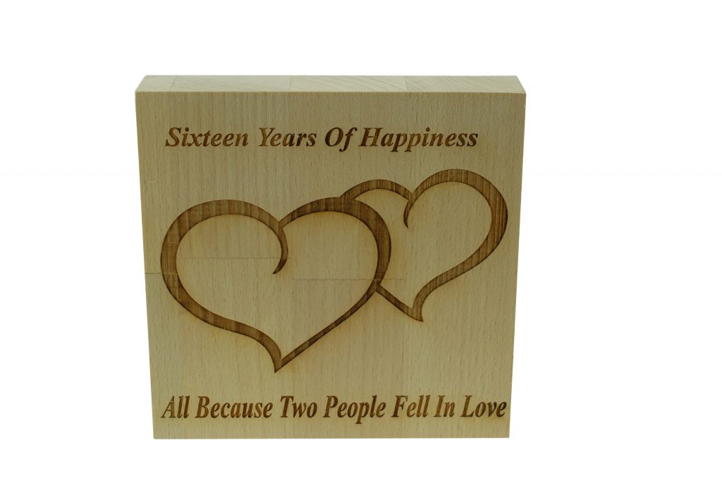 16 Years of Happiness Beech Block
