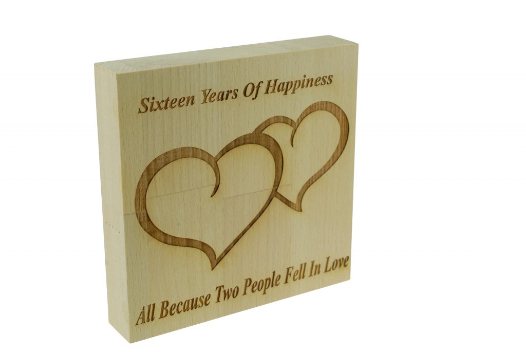 16 Years of Happiness Beech Block