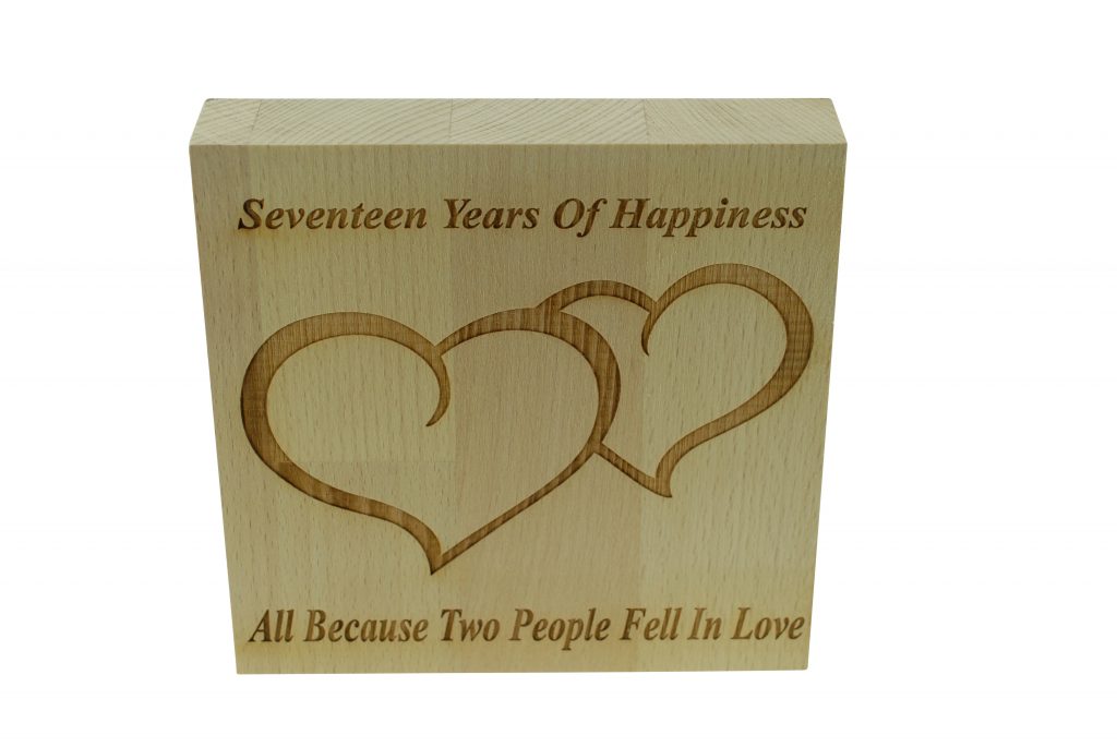 17 Years of Happiness Beech Block