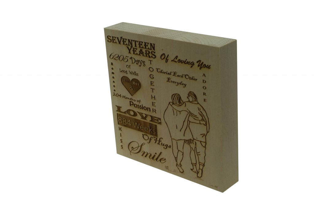 17 Years of Loving You Wooden Block