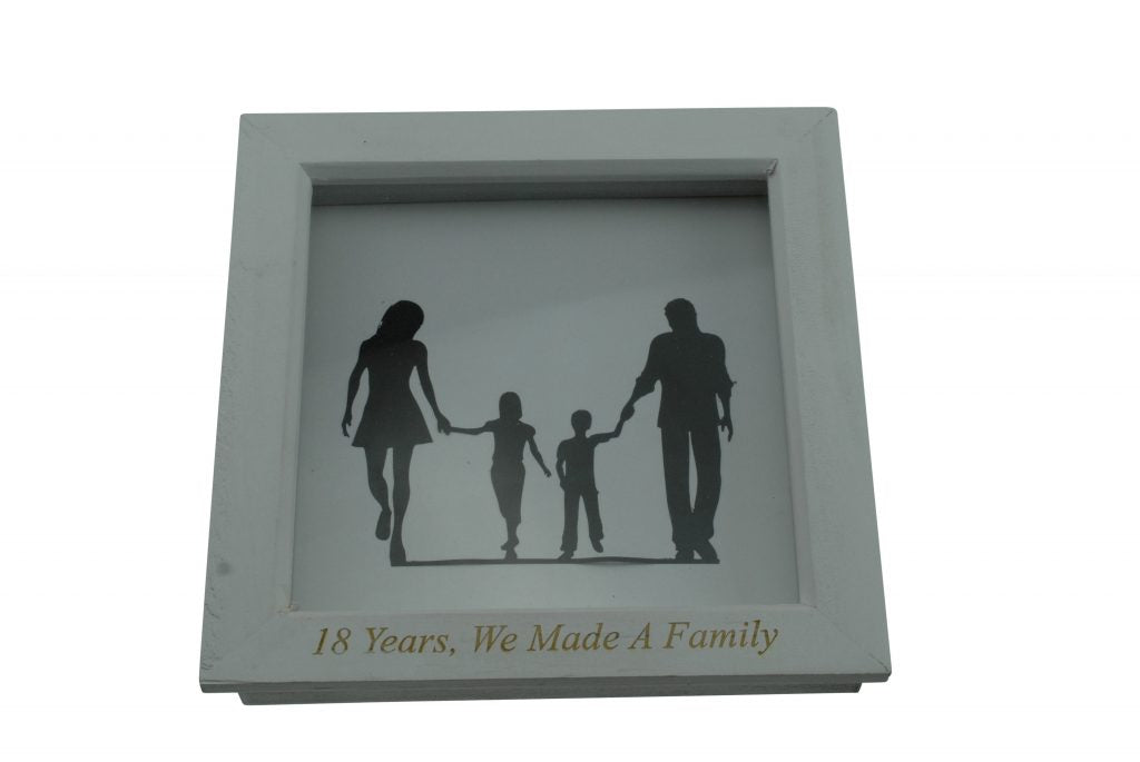 18 Years We Made A Family White Wooden Frame