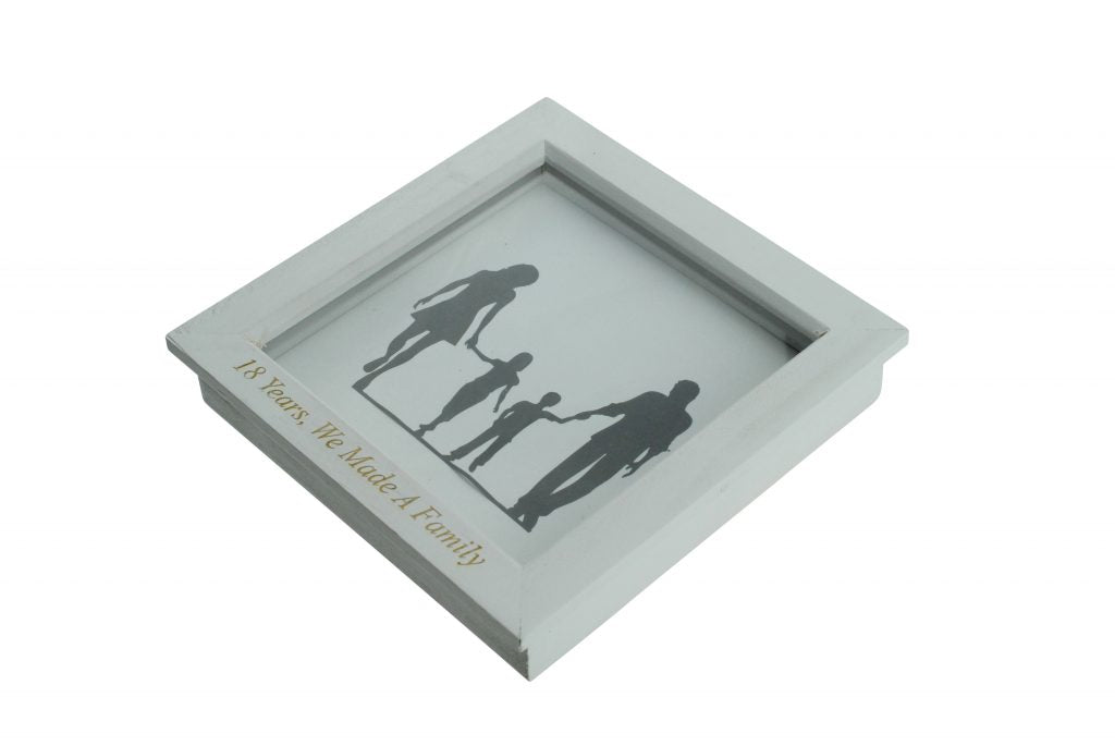18 Years We Made A Family White Wooden Frame