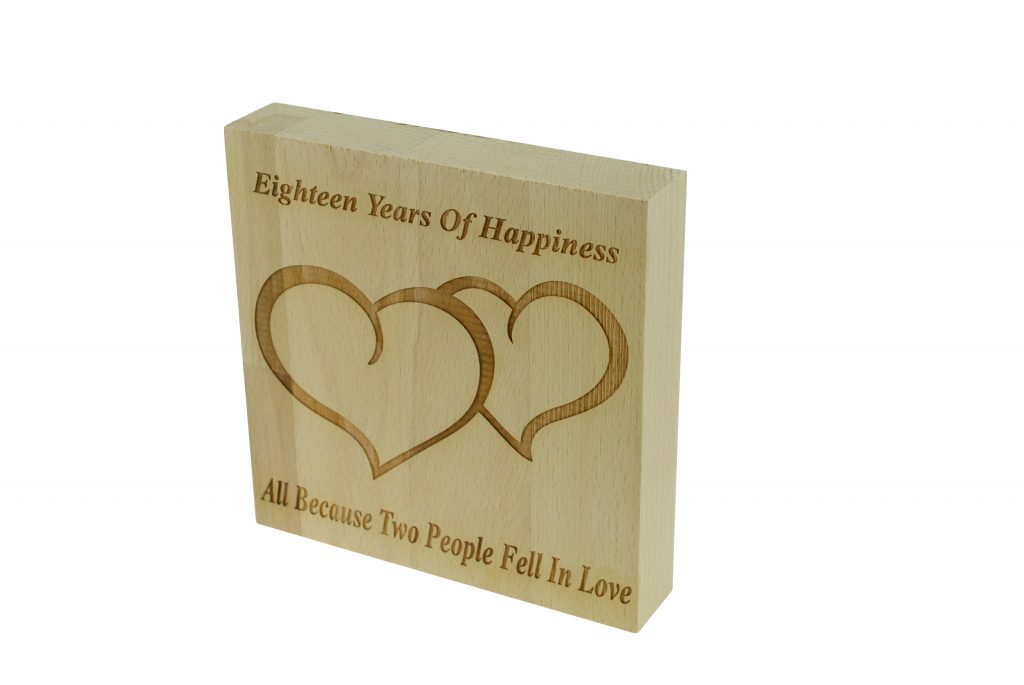 18 Years of Happiness Beech Block