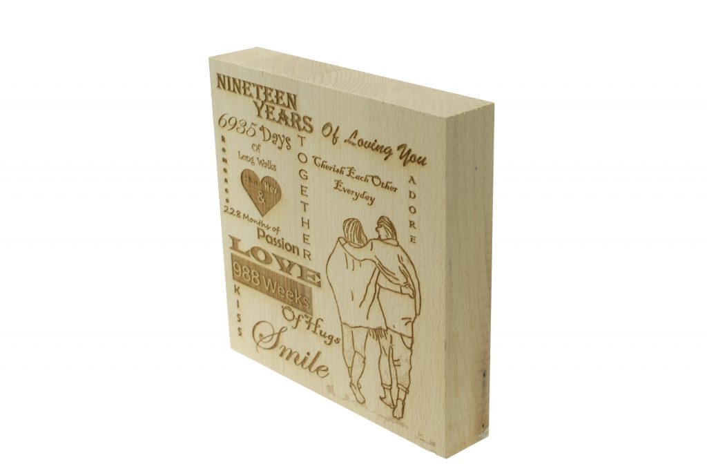 19 Years of Loving You Wooden Block