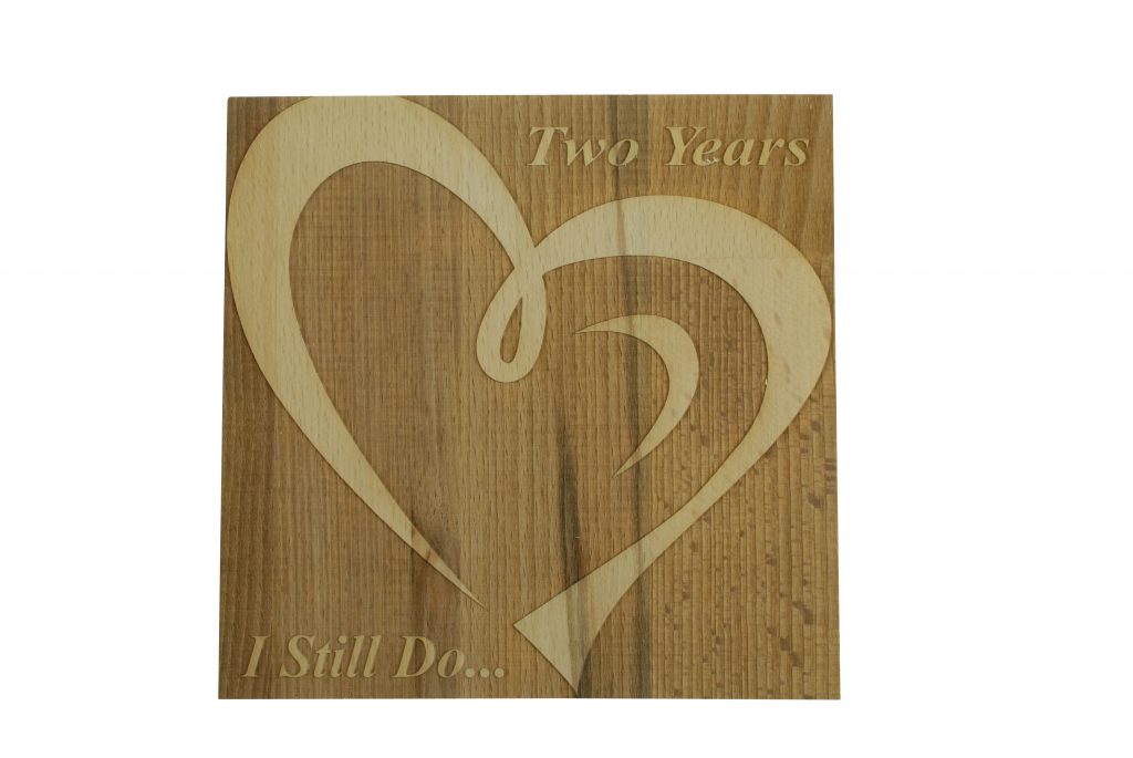 2 Year Anniversary I Still Do - Dark Beech Block