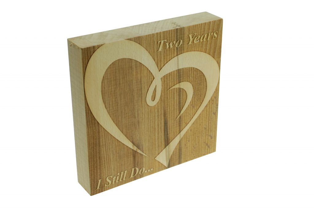 2 Year Anniversary I Still Do - Dark Beech Block
