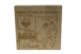 3 Years of Loving You Wooden Block