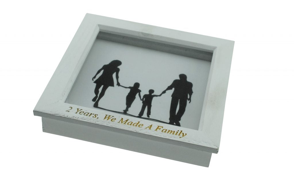 2 Years We Made A Family White Wooden Frame
