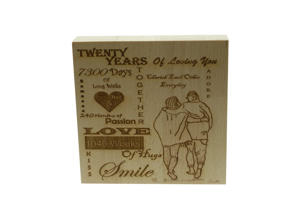 20 Years of Loving You Wooden Block