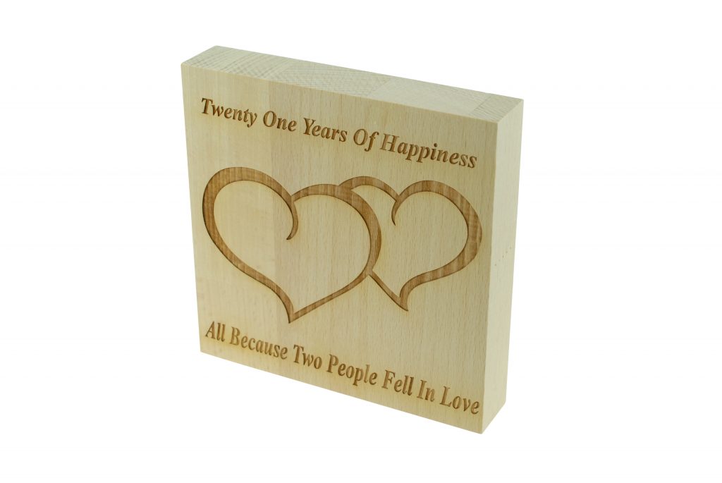 21 Years of Happiness Beech Block