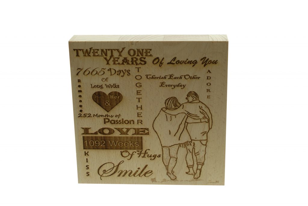 21 Years of Loving You Wooden Block