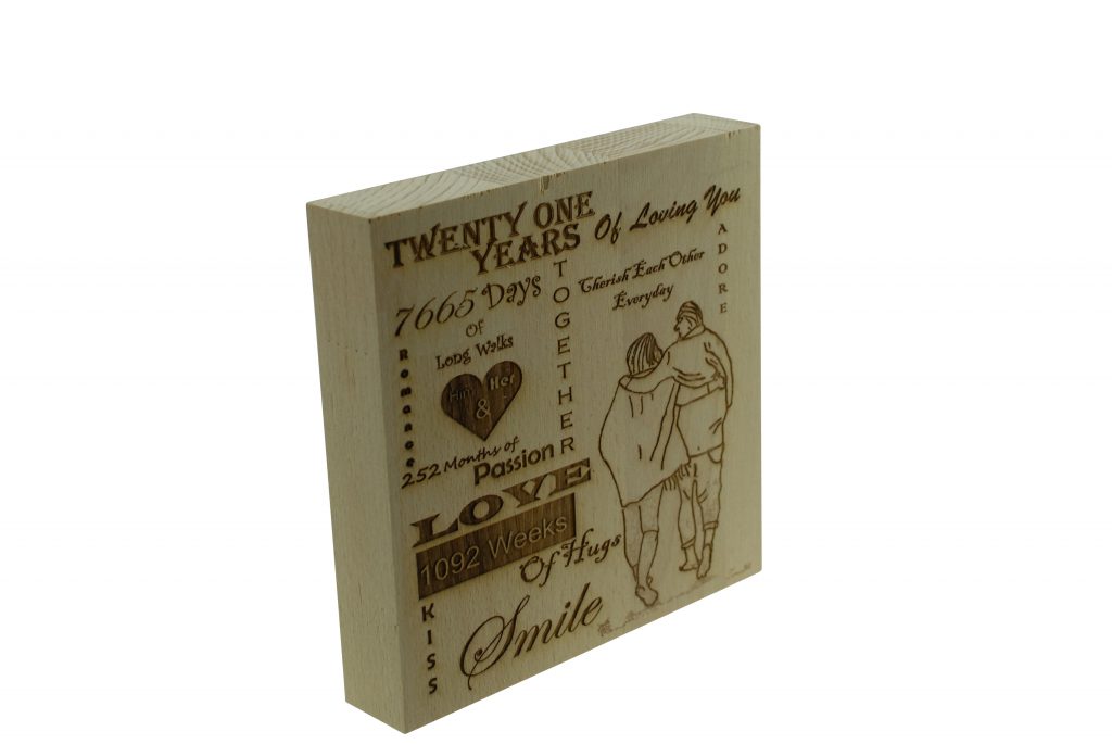 21 Years of Loving You Wooden Block