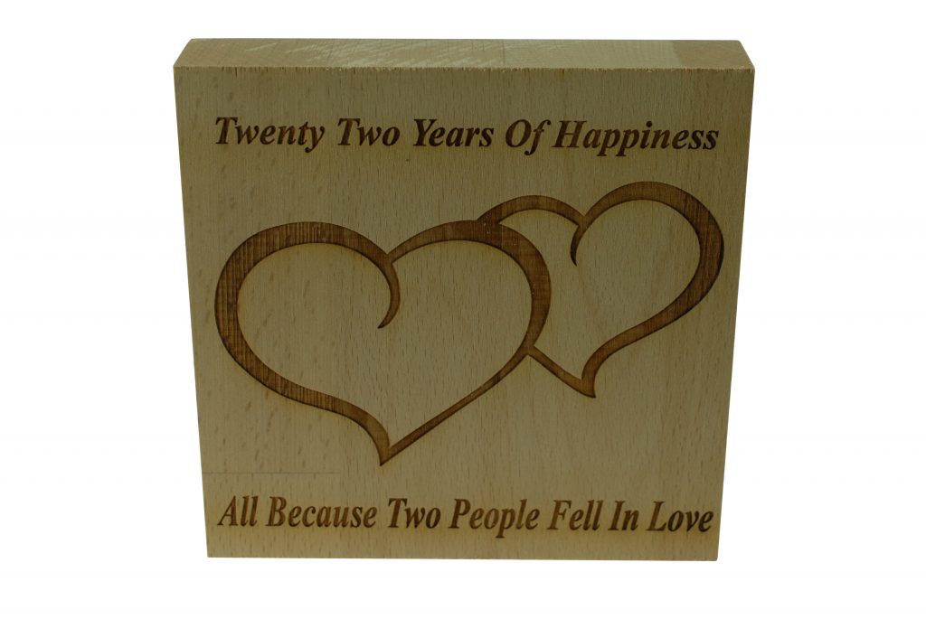 22 Years of Happiness Beech Block
