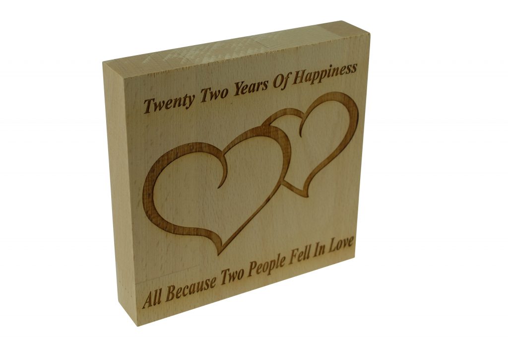 22 Years of Happiness Beech Block