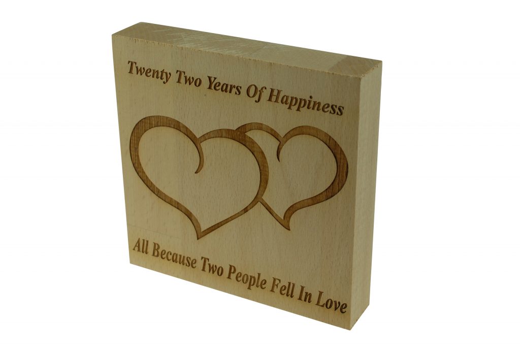 22 Years of Happiness Beech Block