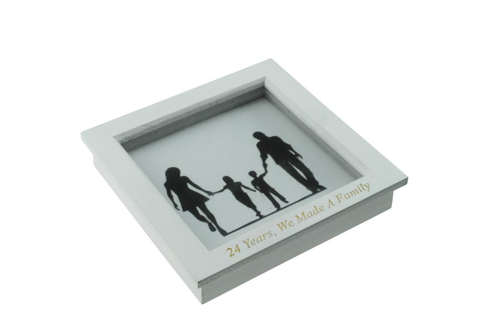 24 Years We Made A Family White Wooden Frame