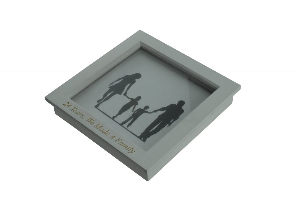 24 Years We Made A Family White Wooden Frame