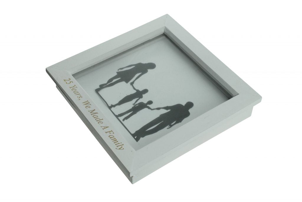 25 Years We Made A Family White Wooden Frame