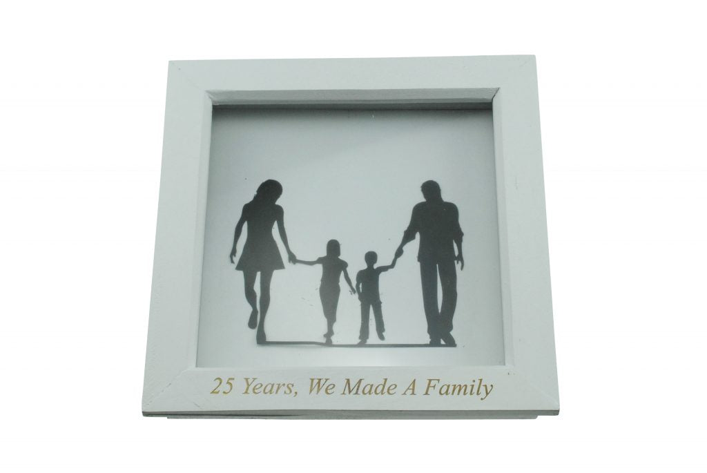 25 Years We Made A Family White Wooden Frame
