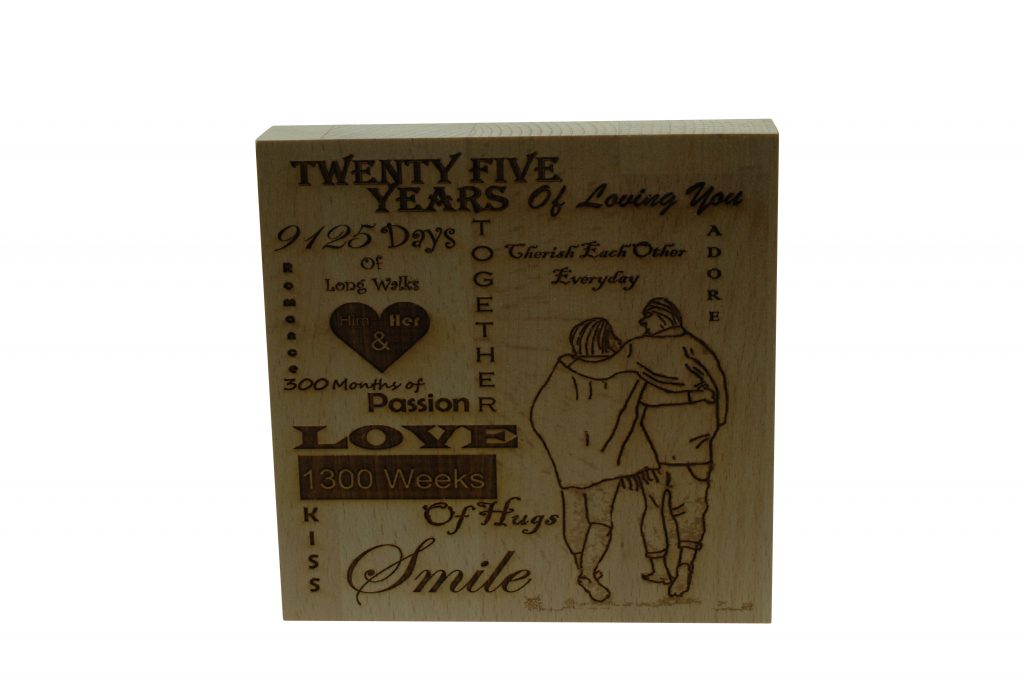 25 Years of Loving You Wooden Block