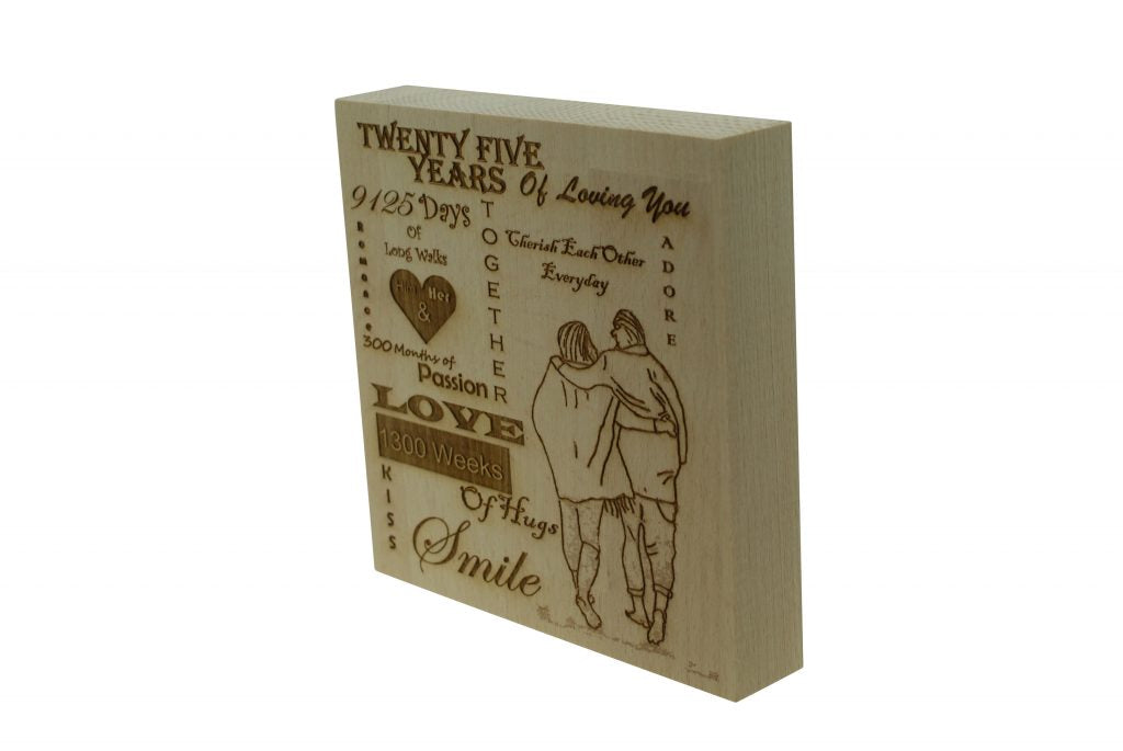 25 Years of Loving You Wooden Block