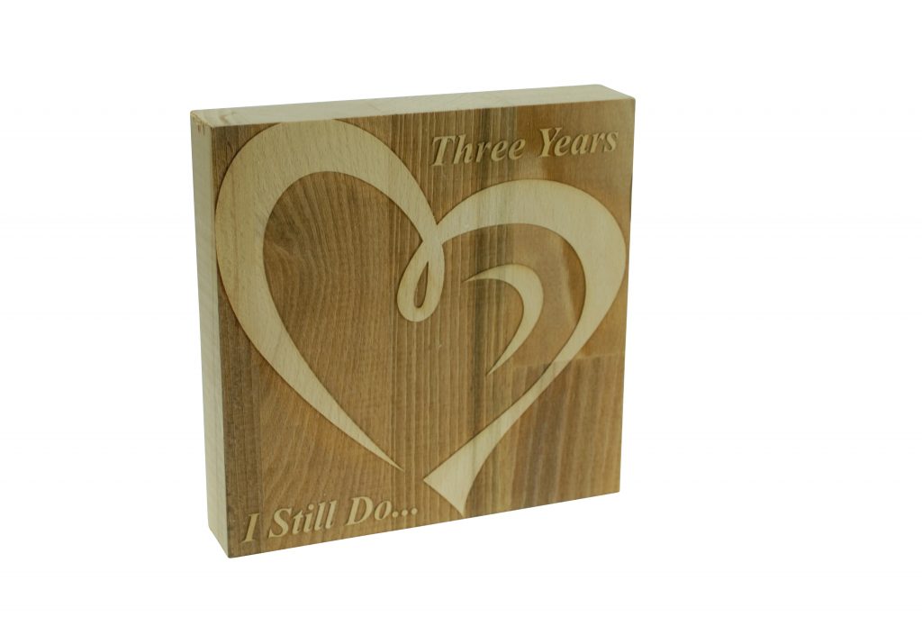 3 Year Anniversary I Still Do - Dark Beech Block