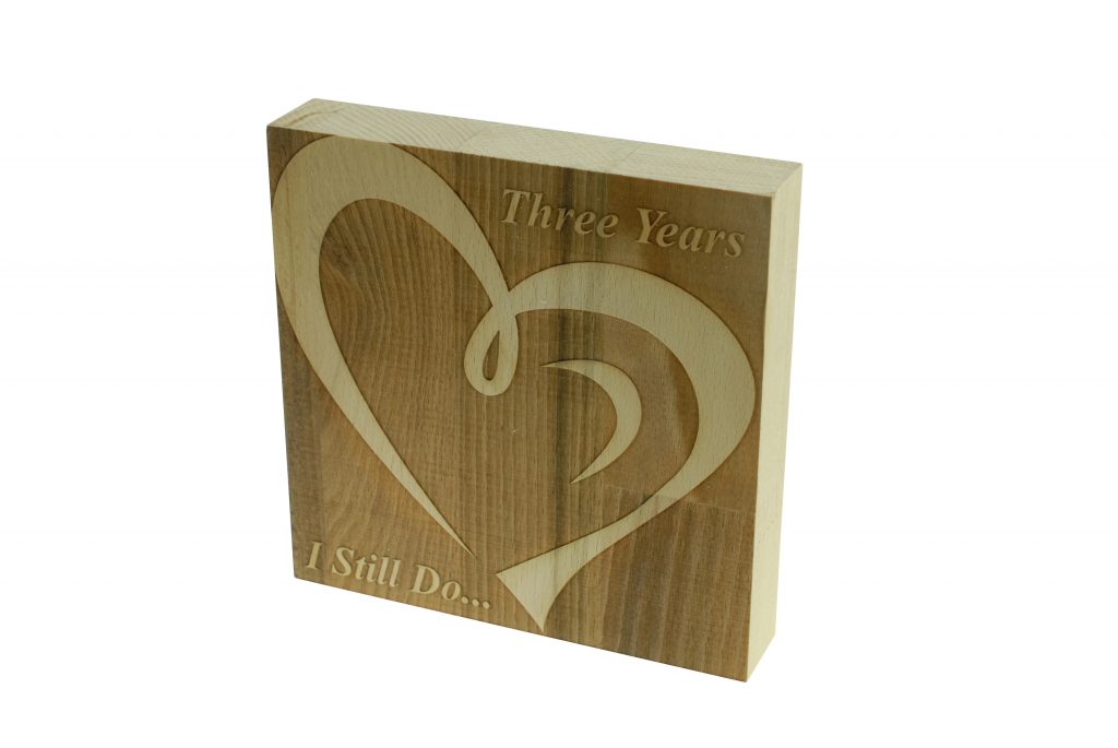 3 Year Anniversary I Still Do - Dark Beech Block