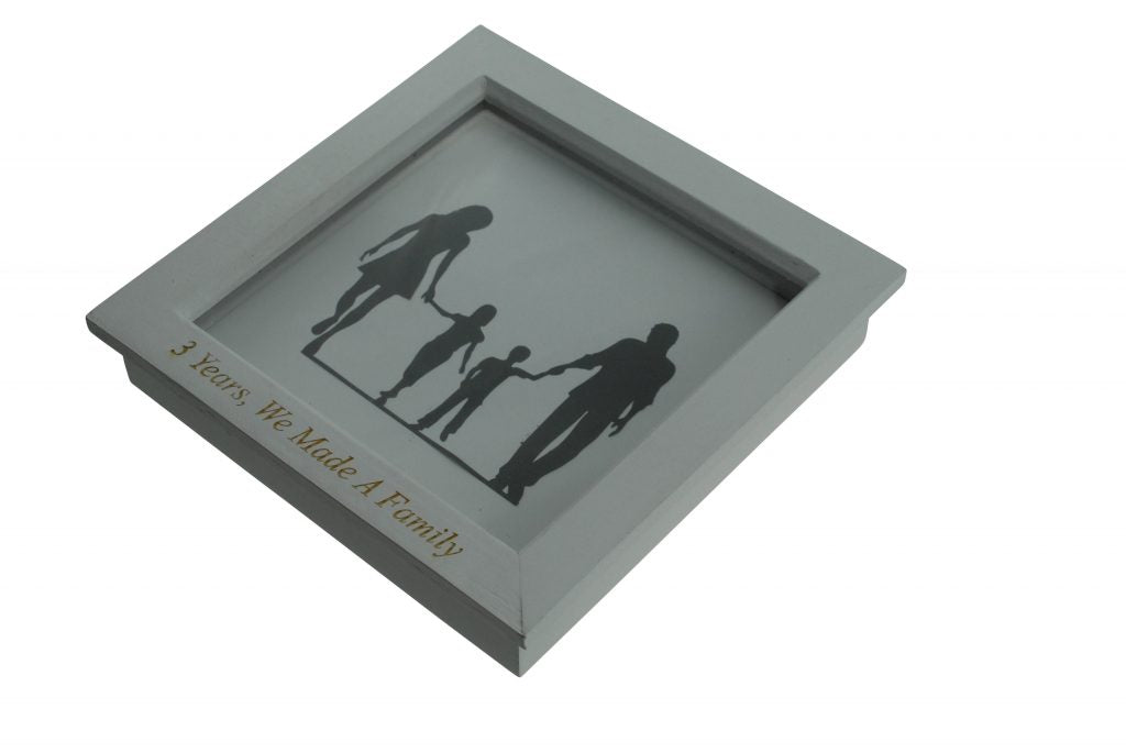 3 Years We Made A Family White Wooden Frame