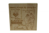 3 Years of Loving You Wooden Block