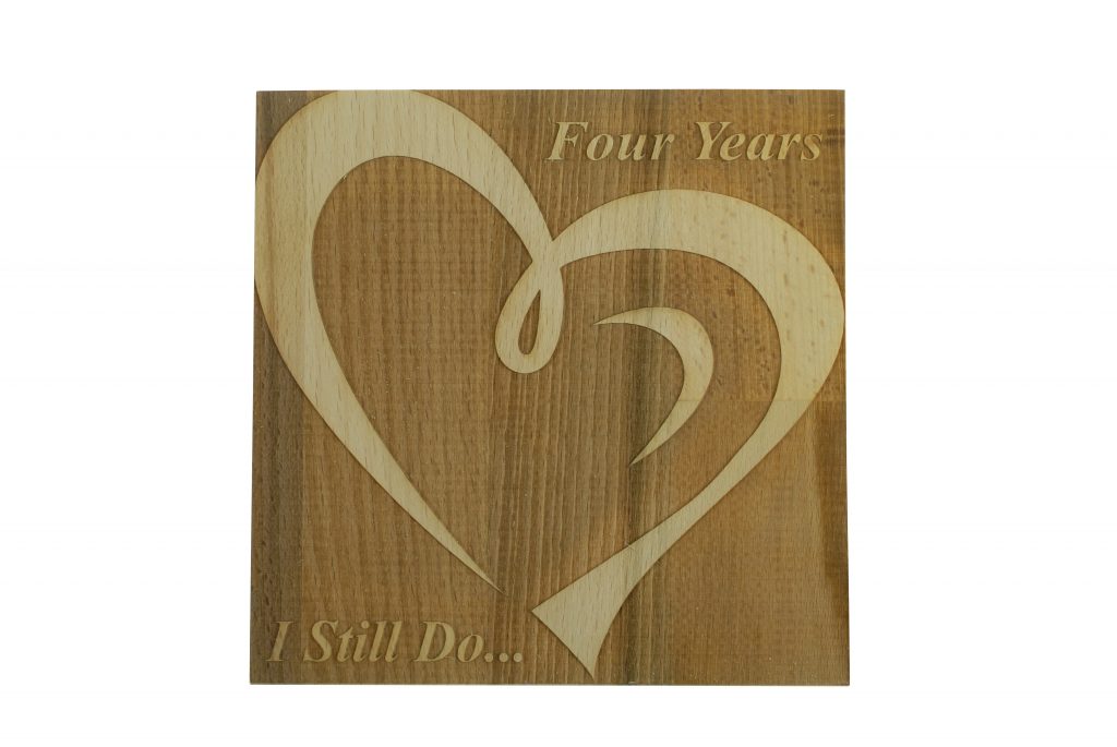 4 Year Anniversary I Still Do - Dark Beech Block