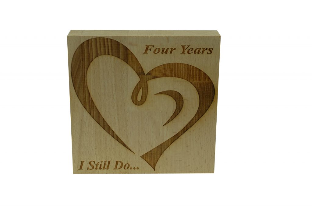 4 Year Anniversary I Still Do - Light Beech Block